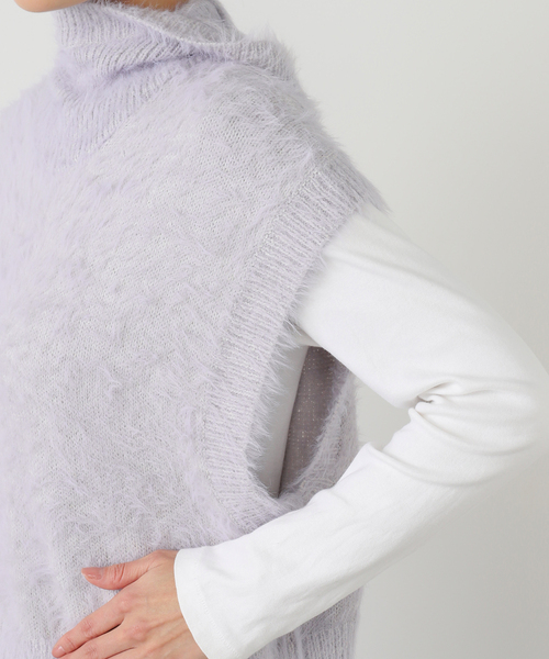 SAYAKADAVIS(サヤカディヴィス)の「SAYAKA DAVIS SHAGGY HOODIE VEST VKT65-WS:ニットベスト(ベスト・レディース・グレー・X-SMALL)」の9枚目の写真