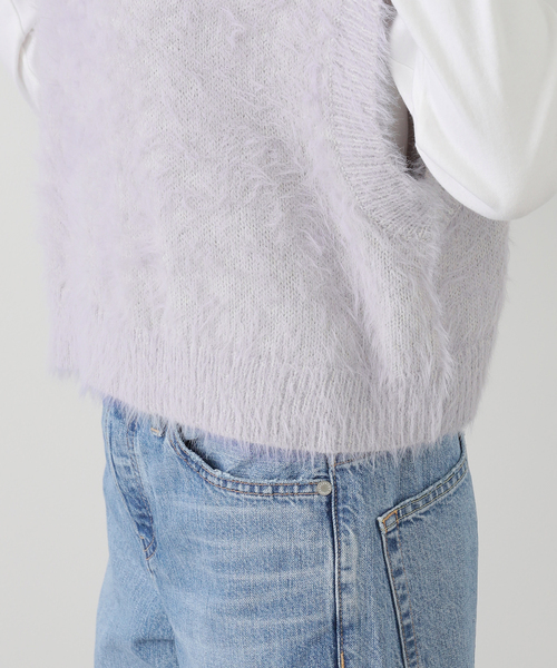 SAYAKADAVIS(サヤカディヴィス)の「SAYAKA DAVIS SHAGGY HOODIE VEST VKT65-WS:ニットベスト(ベスト・レディース・グレー・X-SMALL)」の10枚目の写真
