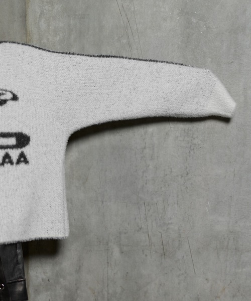 ERAR】オーバーサイズショート丈ハートロゴゲームニットポロシャツ