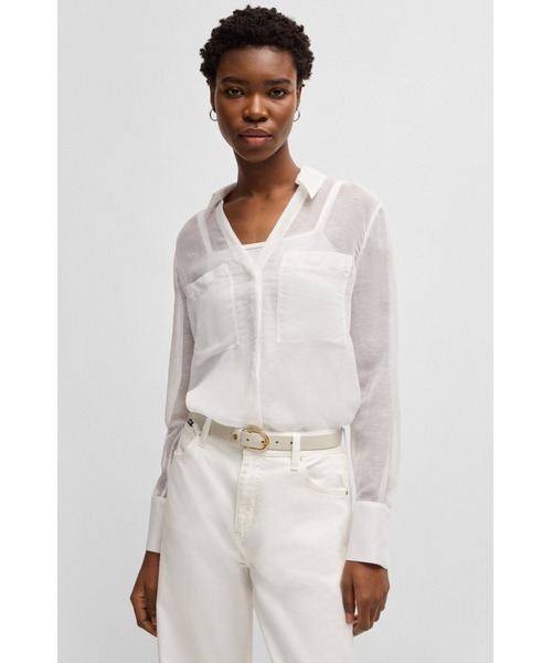 セール】レザーベルト Double Bモノグラムチャーム（ベルト）｜BOSS