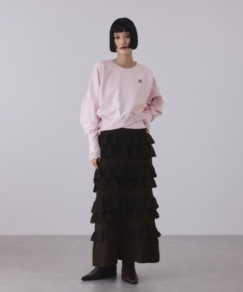 ADAM ET ROPE'(アダムエロペ)の「【サステナブル】パフスリーブスウェット(スウェット・レディース・ライトグレー/ダークブラウン/ピンク・FREE)」の4枚目の写真