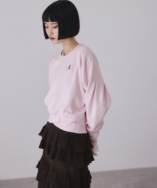 ADAM ET ROPE'(アダムエロペ)の「【サステナブル】パフスリーブスウェット(スウェット・レディース・ライトグレー/ダークブラウン/ピンク・FREE)」の7枚目の写真