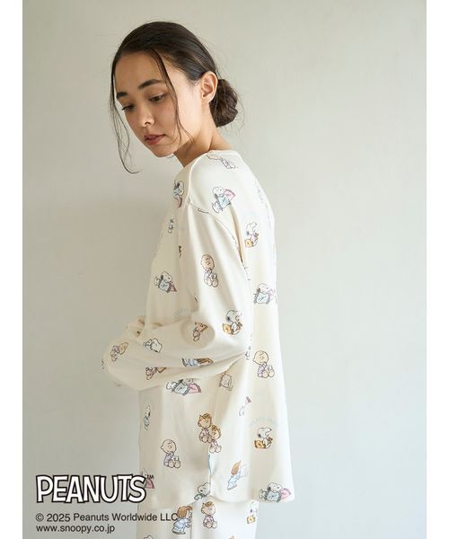 PEANUTS】オリジナルアート 総柄プルオーバー（ルームウェア/パジャマ