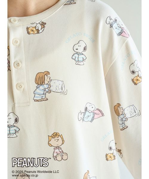 セール】【PEANUTS】オリジナルアート 総柄プルオーバー（ルームウェア
