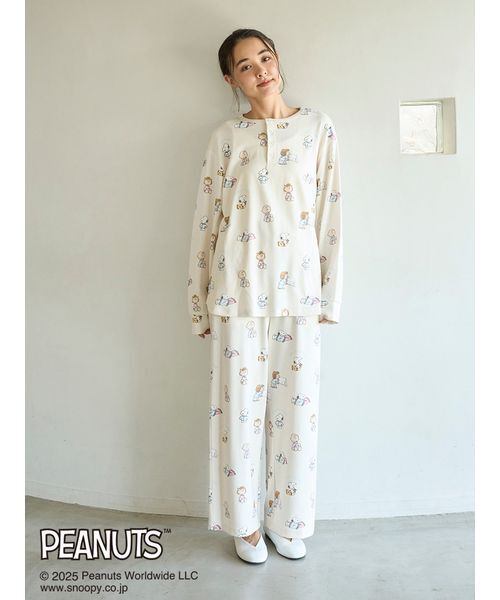 PEANUTS】オリジナルアート 総柄プルオーバー（ルームウェア/パジャマ