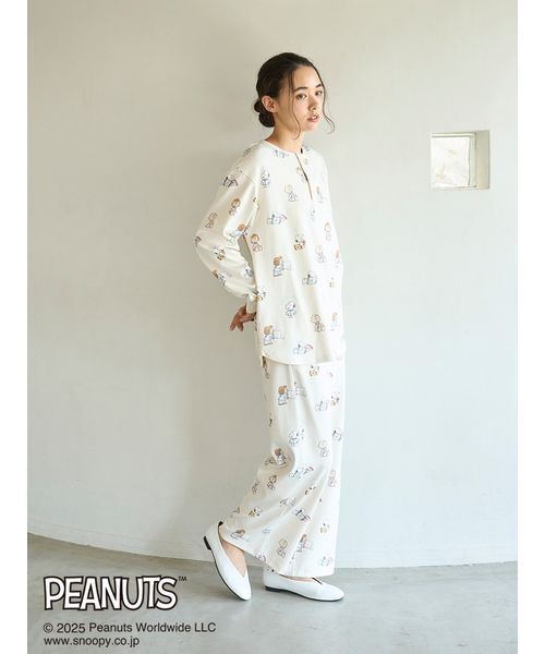 PEANUTS】オリジナルアート 総柄プルオーバー（ルームウェア/パジャマ