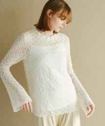 WHYTO.（ホワイト）の「「WHYTO. / ホワイト」フレアスリーブレースブラウス（シャツ/ブラウス）」