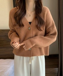もちもち癒され。 ふんわりシャギーニットカーディガン ゆったりニット オフィスカジュアル きれいめカジュアル レディース韓国