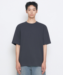 リラックスフィットクルーネックTシャツ[ダークグレー]