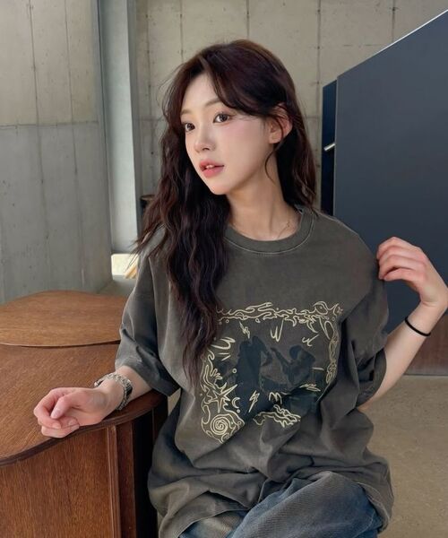 GAKKAI UNIONS（ガッカイユニオンズ）の「フェスタ ピグメント 半袖 Tシャツ チャコール（Tシャツ/カットソー・レディース・その他・MEDIUM/LARGE）」の6枚目の写真