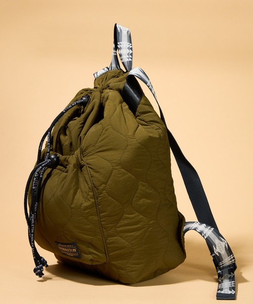 PENDLETON（ペンドルトン）の「【 PENDLETON / ペンドルトン 】キルティングナップサック（バックパック/リュック・レディース・ブラック/オリーブ・FREE）」の6枚目の写真