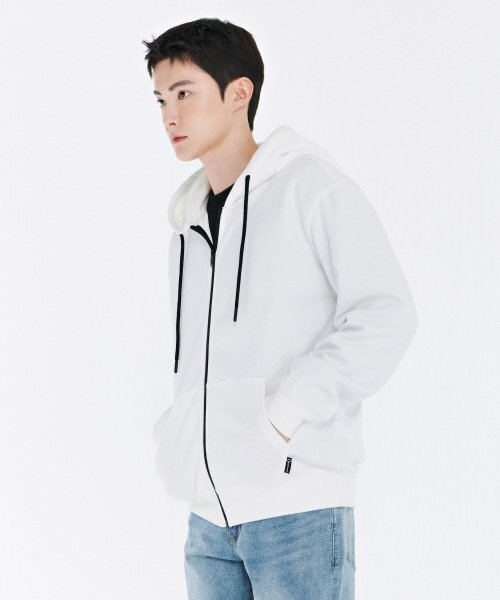 CHASECULT(チェイスカルト)の「共用ベーシックフードジップアップジャケット-CAZU4301B0A(パーカー・レディース・アイボリー・100/105/90/95)」の3枚目の写真
