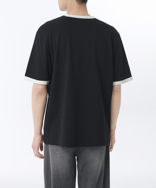 MUSINSA STANDARD（ムシンサスタンダード）の「リラックスドリンガーTシャツ[ブラック]（Tシャツ/カットソー・メンズ・その他・SMALL/MEDIUM/LARGE/X-LARGE/XX-LARGE/XXX-LARGE）」の2枚目の写真