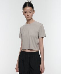 [クールタンダード] ウィメンズ クルーネック クロップTシャツ [マッシュルーム]
