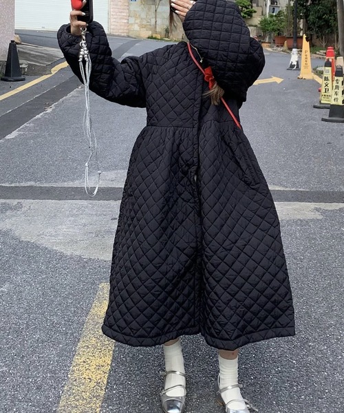 ★45R★インディゴ染キルティングワンピース ☆45R☆インディゴ染キルティングワンピース ☆45R☆インディゴ染