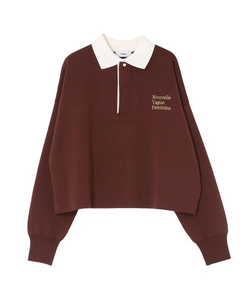 TONAL(トーナル)の「ラガーエンブロイダリーニット(ニット/セーター・レディース・ネイビー/ベージュ/ブラウン・MEDIUM)」の21枚目の写真