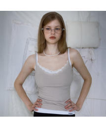 ROSEFRANTZ（ロゼフランツ）の「Lace Slim Sleeveless [Beige]（Tシャツ/カットソー）」
