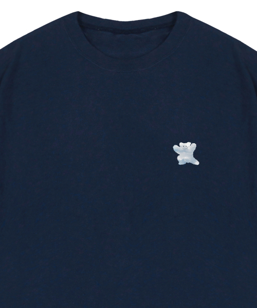 GRAVER（グレーバー）の「[ユニセックス]スモールクラウドベアスマイル半袖Tシャツ_ネイビー（Tシャツ/カットソー・レディース・ネイビー・SMALL/LARGE/MEDIUM）」の3枚目の写真