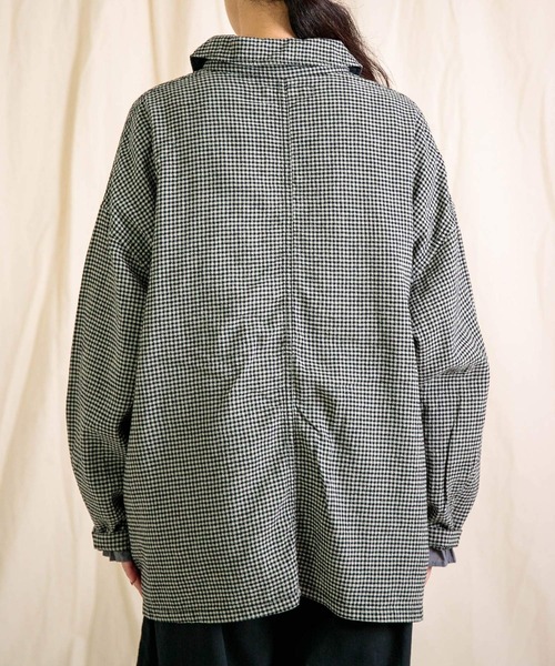 Brocante（ブロカント）の「[Brocante / ブロカント] 綿麻ギンガムチェック デフォルメカバーオール（カバーオール・レディース・ベージュ×ブラック/ブラック×グレー・2）」の16枚目の写真
