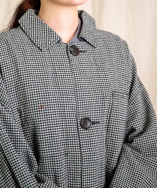 Brocante（ブロカント）の「[Brocante / ブロカント] 綿麻ギンガムチェック デフォルメカバーオール（カバーオール・レディース・ベージュ×ブラック/ブラック×グレー・2）」の17枚目の写真