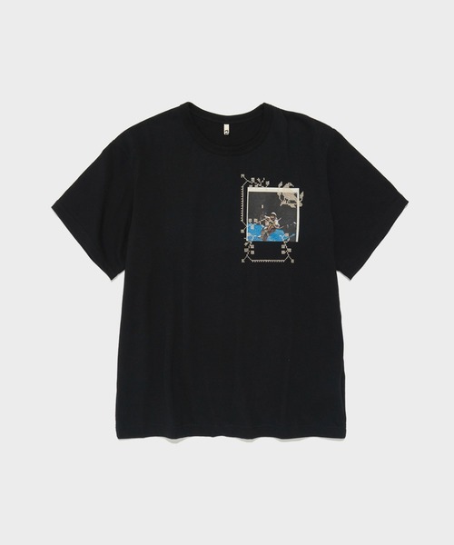 23ss KHOKI Khadi embroidery shirt 2 コッキ KHOKI / コッキ】Embroidery and print design T-shirt（Tシャツ