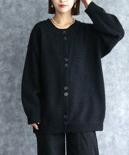 ボタンデザインニットカーディガン（カーディガン/ボレロ）｜any day