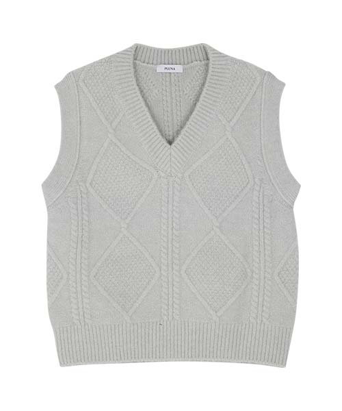 セール】アルパカニットベスト_グレー（ベスト）｜PLUNASTUDIO（プルナ