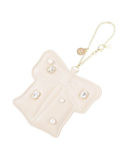 Maison de FLEUR（メゾンドフルール）の「リボンビジューパスケース（パスケース・レディース・ブラック/ライトピンク・FREE）」の6枚目の写真