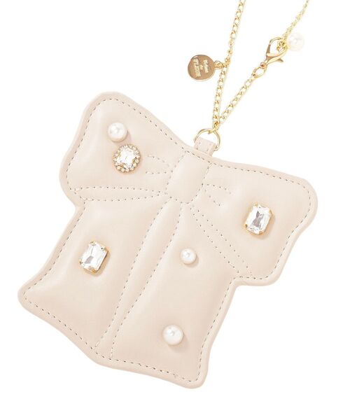 Maison de FLEUR（メゾンドフルール）の「リボンビジューパスケース（パスケース・レディース・ブラック/ライトピンク・FREE）」の9枚目の写真