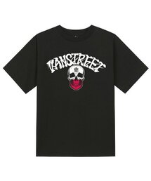 KTB0165 レタリングカクテルスカル半袖Tシャツ - ブラック