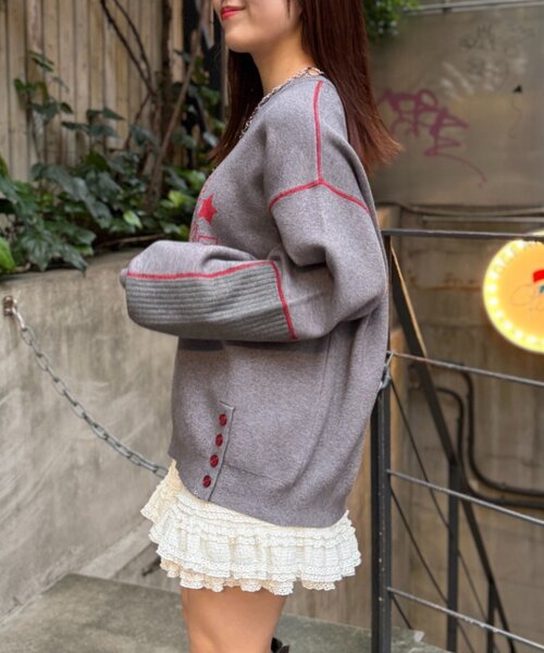 w closet（ダブルクローゼット）の「エルボーパッチニット（ニット/セーター・レディース・アイボリー/グレー/ネイビー/イエロー/ピンク・FREE）」の17枚目の写真