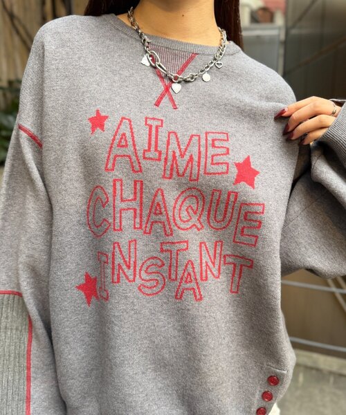 w closet（ダブルクローゼット）の「エルボーパッチニット（ニット/セーター・レディース・アイボリー/グレー/ネイビー/イエロー/ピンク・FREE）」の18枚目の写真