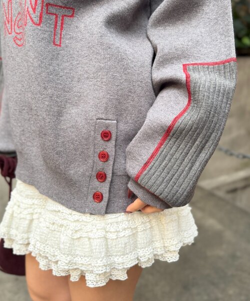 w closet（ダブルクローゼット）の「エルボーパッチニット（ニット/セーター・レディース・アイボリー/グレー/ネイビー/イエロー/ピンク・FREE）」の20枚目の写真