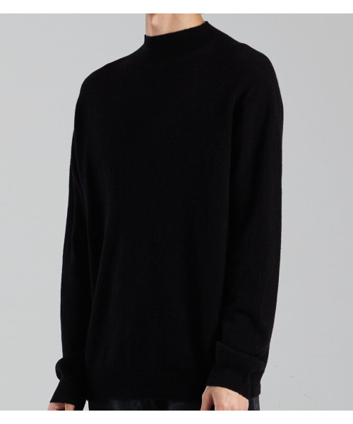 BUTTON SEOUL(ボタンソウル)の「ウールブレンドモックネックニット(ブラック)(ニット/セーター・メンズ・その他・MEDIUM/LARGE/X-LARGE)」の3枚目の写真