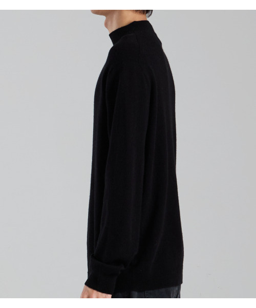 BUTTON SEOUL(ボタンソウル)の「ウールブレンドモックネックニット(ブラック)(ニット/セーター・メンズ・その他・MEDIUM/LARGE/X-LARGE)」の4枚目の写真