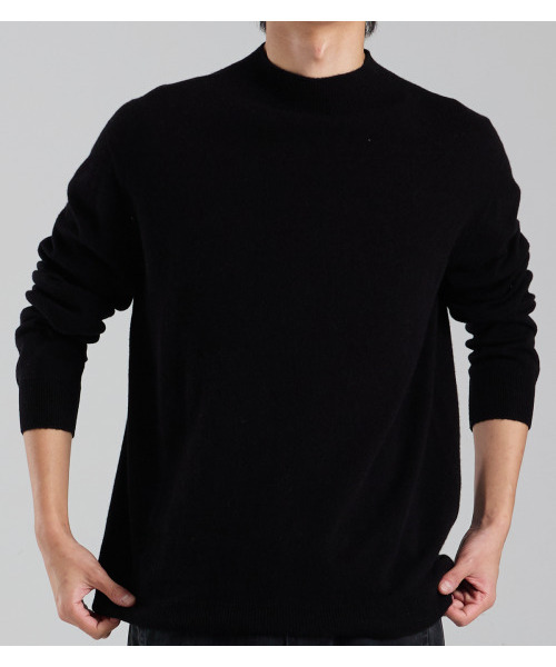 BUTTON SEOUL(ボタンソウル)の「ウールブレンドモックネックニット(ブラック)(ニット/セーター・メンズ・その他・MEDIUM/LARGE/X-LARGE)」の6枚目の写真