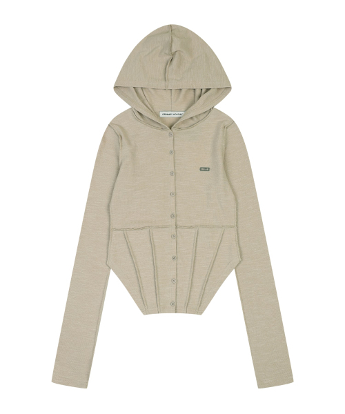 ORDINARY HOLIDAY（オーディナリー ホリデー）の「SLIM CORSET HOOD CARDIGAN [BEIGE]（カーディガン/ボレロ・レディース・その他・FREE）」の2枚目の写真