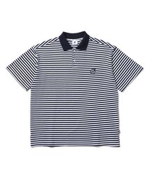ダブルロゴストライプカラーTシャツネイビー