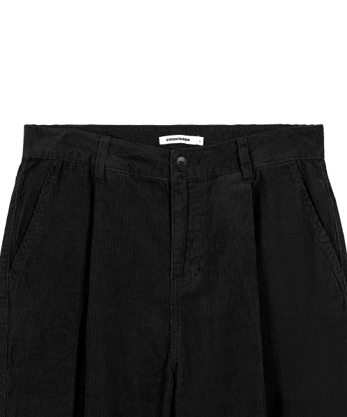 EXCONTAINER(エックスコンテナ)の「ワンタックワイドコーデュロイパンツ (ブラック)(その他パンツ・メンズ・その他・MEDIUM/LARGE/X-LARGE/SMALL)」の3枚目の写真