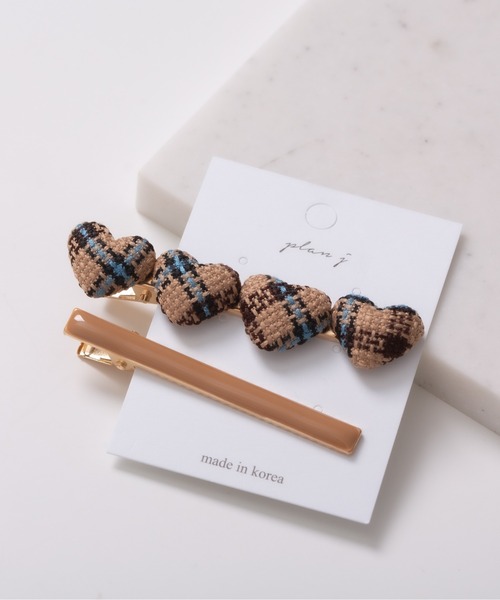 Peony/ピオニー】/チェック柄ハートヘアピンセット（ヘアピン）｜TONE