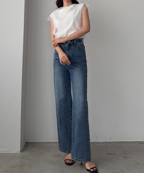 Louere（ルエレ）の「チュールドレープレイヤードトップス（Tシャツ/カットソー・レディース・クリーム/ブラック/ホワイト・SMALL/MEDIUM/LARGE/X-LARGE）」の17枚目の写真