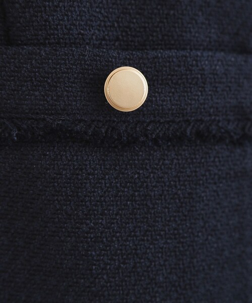 grove（グローブ）の「【ハレの日・通勤】きちんとからカジュアルまで着回せる、ミドル丈ツイードジャケット（ノーカラージャケット・レディース・ブラック系3/ブルー系8/ネイビー・02/01/03/04/05）」の11枚目の写真