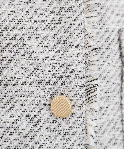 grove（グローブ）の「【ハレの日・通勤】きちんとからカジュアルまで着回せる、ミドル丈ツイードジャケット（ノーカラージャケット・レディース・ブラック系3/ブルー系8/ネイビー・02/01/03/04/05）」の15枚目の写真