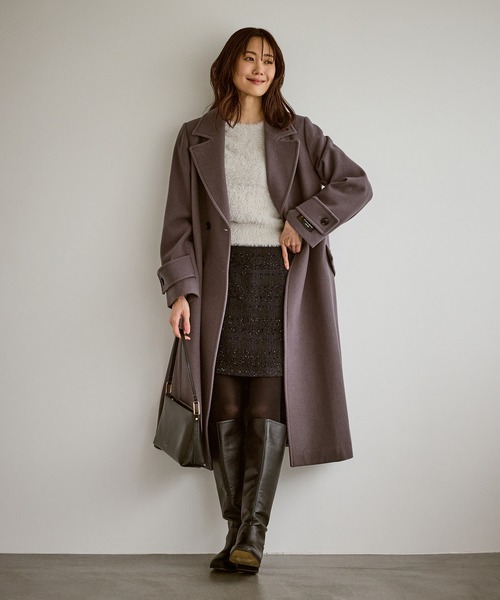 ROPE' PICNIC（ロペピクニック）の「ショートフェザーニットプルオーバー（ニット/セーター・レディース・ライトグレー/ダークブラウン/ベージュ/パープル系その他・FREE）」の7枚目の写真