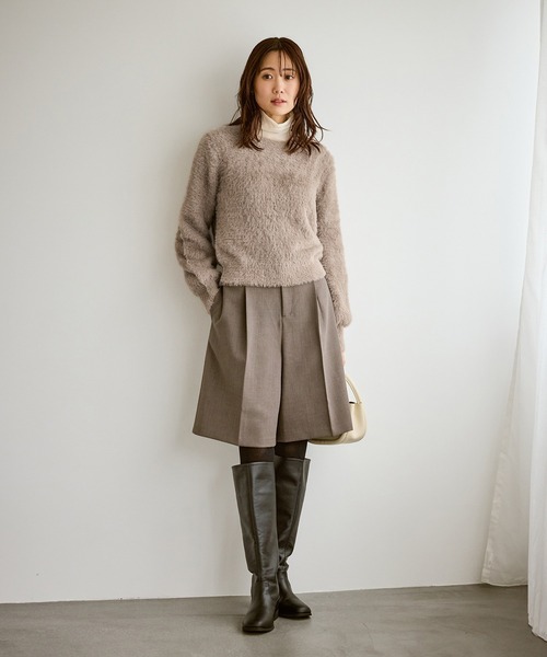 ROPE' PICNIC（ロペピクニック）の「ショートフェザーニットプルオーバー（ニット/セーター・レディース・ライトグレー/ダークブラウン/ベージュ/パープル系その他・FREE）」の16枚目の写真