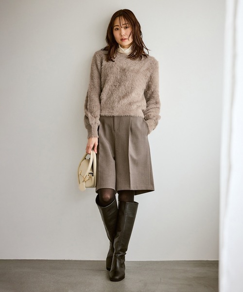 ROPE' PICNIC（ロペピクニック）の「ショートフェザーニットプルオーバー（ニット/セーター・レディース・ライトグレー/ダークブラウン/ベージュ/パープル系その他・FREE）」の17枚目の写真