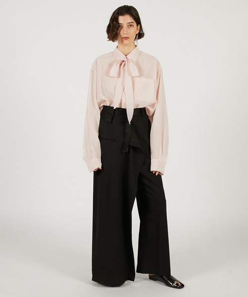 PRANK PROJECT(プランクプロジェクト)の「【2026Spring Pre-Order】コントラストトリムシアーシャツ / Contrast Trim Sheer Shirt(シャツ/ブラウス・レディース・ブラック/ベージュ/ピンク・FREE)」の7枚目の写真