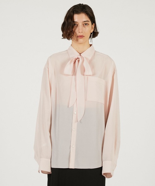 PRANK PROJECT(プランクプロジェクト)の「【2026Spring Pre-Order】コントラストトリムシアーシャツ / Contrast Trim Sheer Shirt(シャツ/ブラウス・レディース・ブラック/ベージュ/ピンク・FREE)」の15枚目の写真