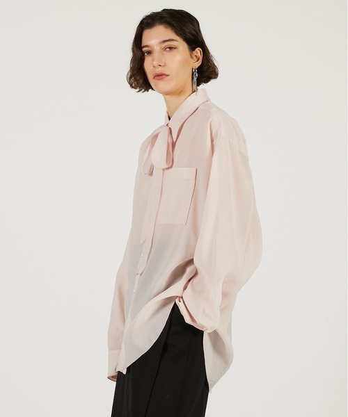 PRANK PROJECT(プランクプロジェクト)の「【2026Spring Pre-Order】コントラストトリムシアーシャツ / Contrast Trim Sheer Shirt(シャツ/ブラウス・レディース・ブラック/ベージュ/ピンク・FREE)」の16枚目の写真