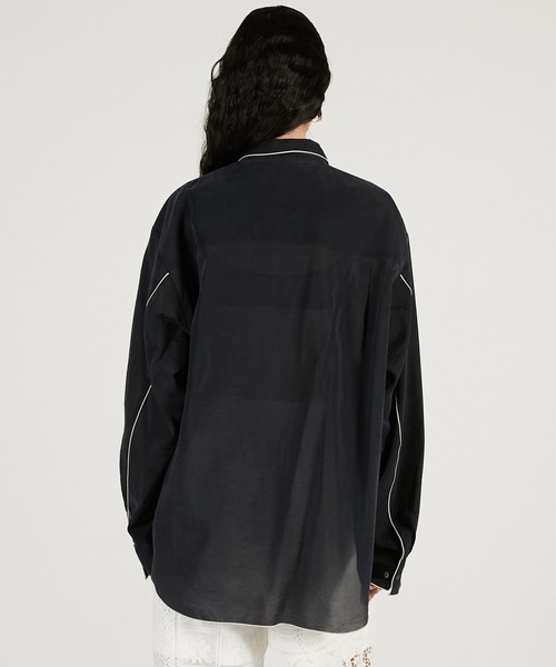PRANK PROJECT(プランクプロジェクト)の「【2026Spring Pre-Order】コントラストトリムシアーシャツ / Contrast Trim Sheer Shirt(シャツ/ブラウス・レディース・ブラック/ベージュ/ピンク・FREE)」の10枚目の写真